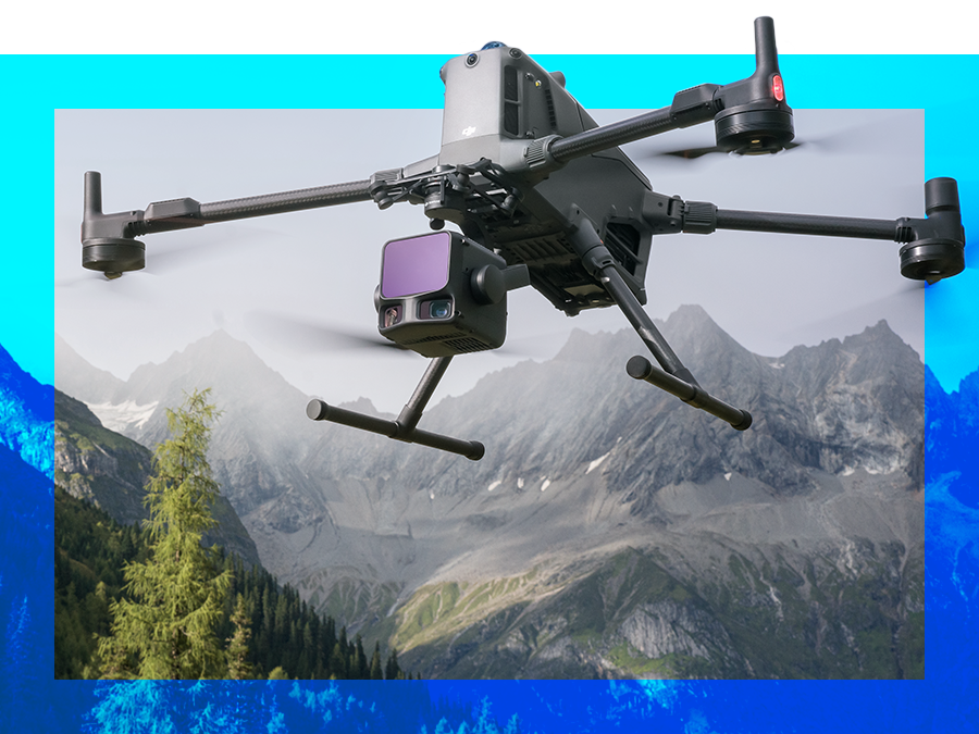 DJI Zenmuse L3 flying over mountain and forest