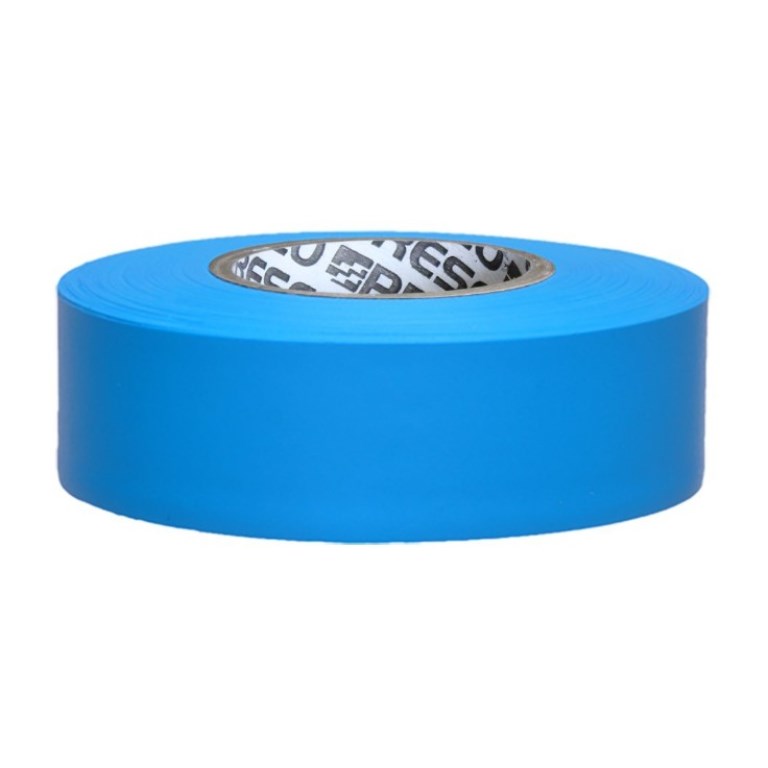 Flagging Tape - 1-3/16in x 150ft - Fluorescent Blue - Pack of 12