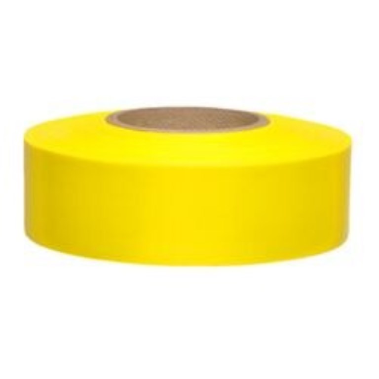 Flagging Tape - 1-3/16in x 150ft - Fluorescent Yellow - Pack of 12