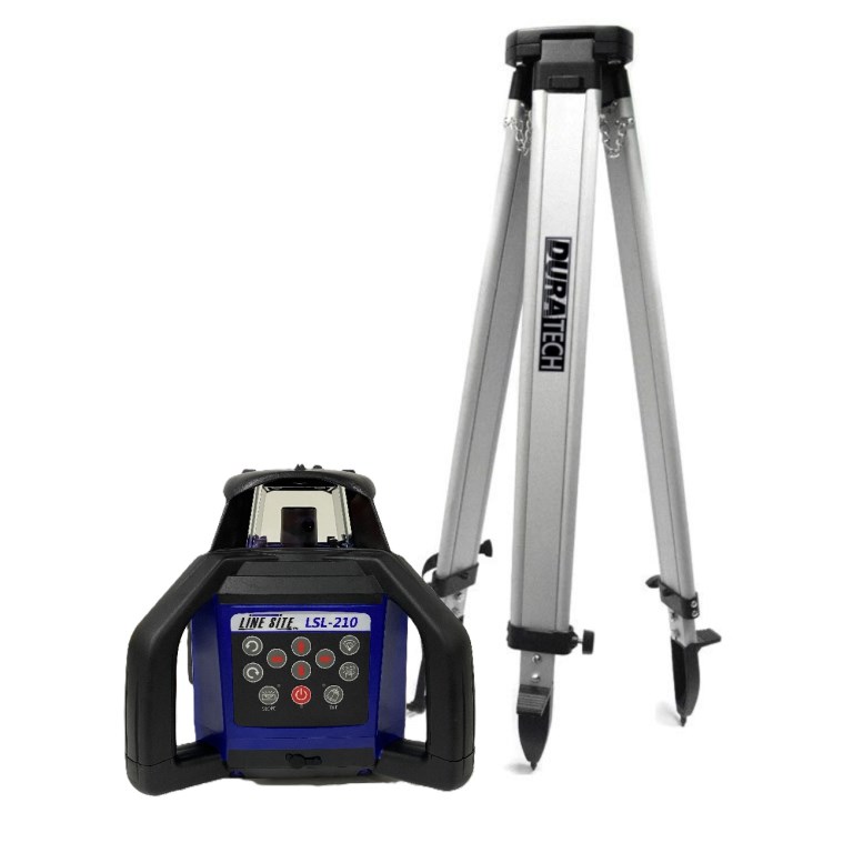 Line Site LSL-210 Horizontal / Vertical Red Beam Laser Package - Beam Laser + Leveling Rod + Tripod