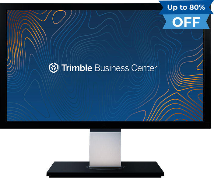 laptop with Trimble Business Center on the screen