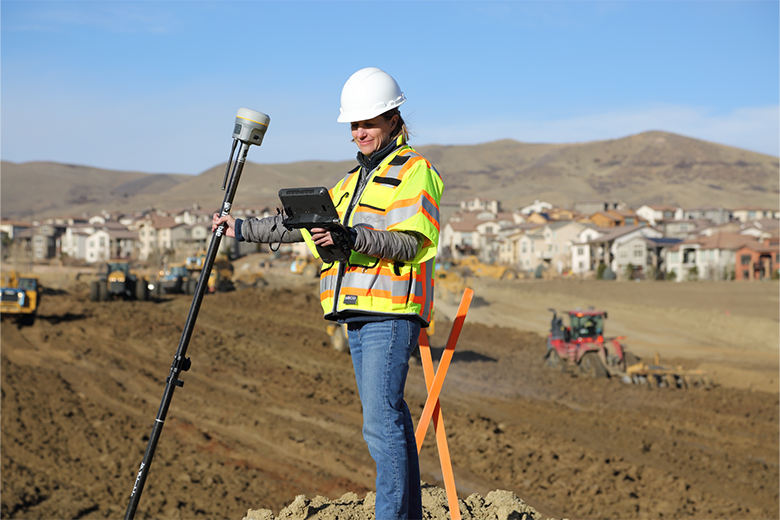 female surveyor in the field